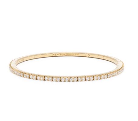 18kt yellow gold diamond stretchy bangle